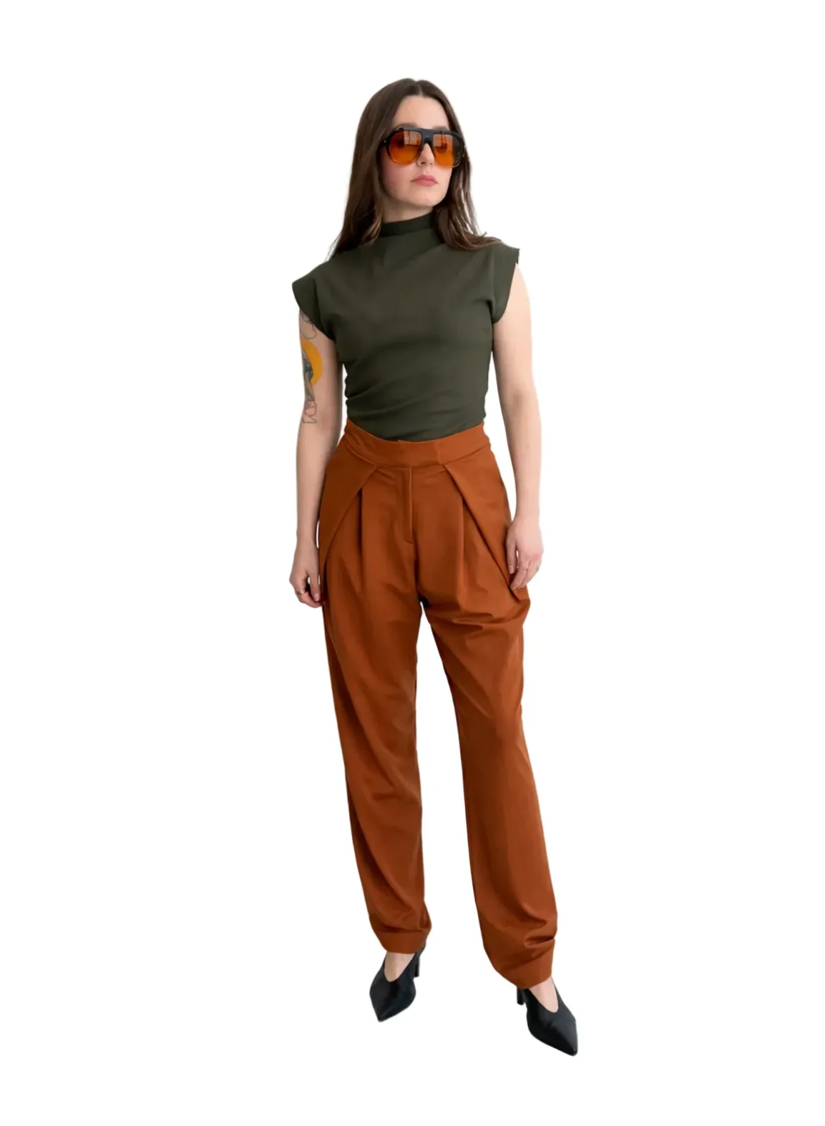 Sleeveless Skinny Top - Olive