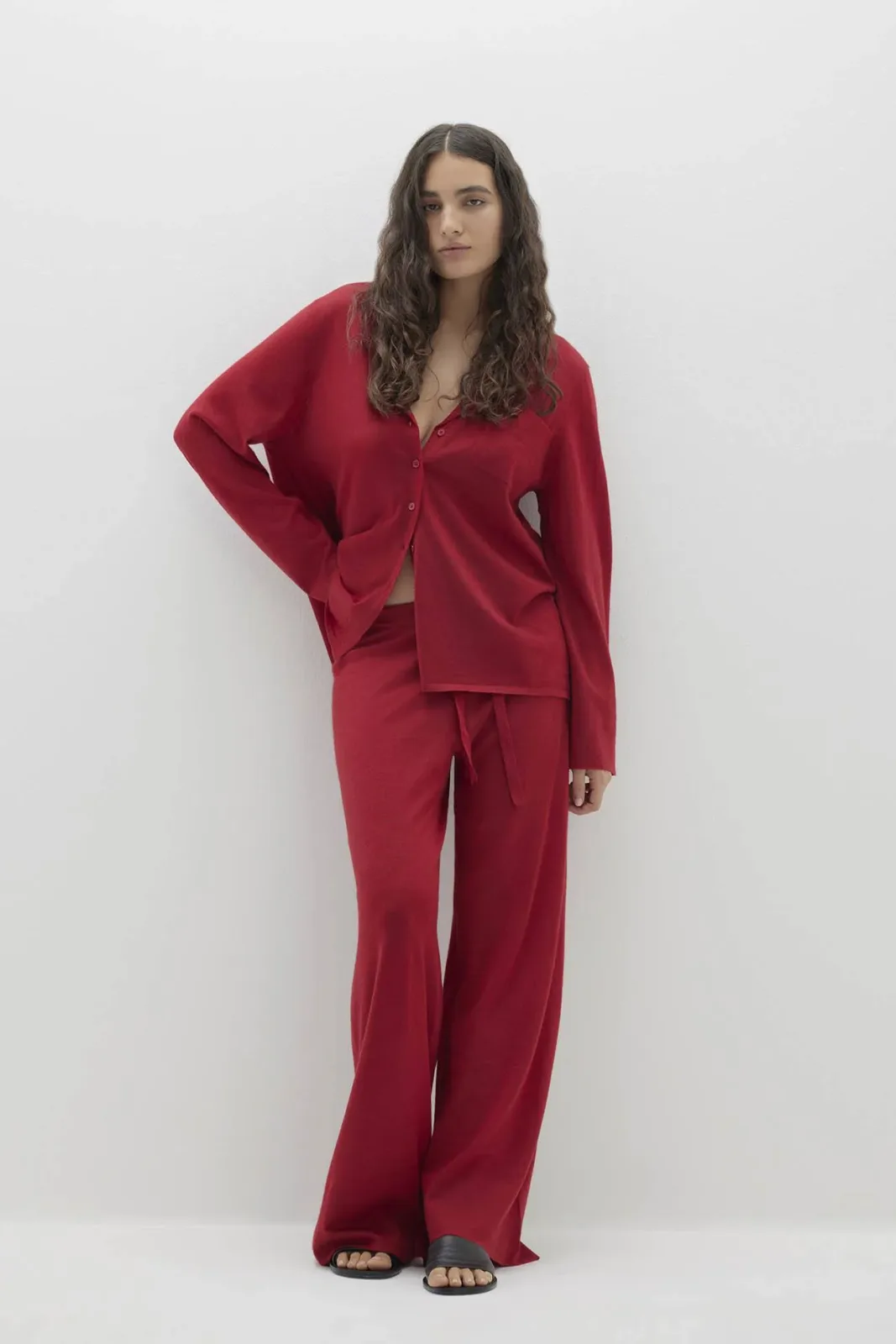 Cayla Cashmere Pj Set - Winter Red